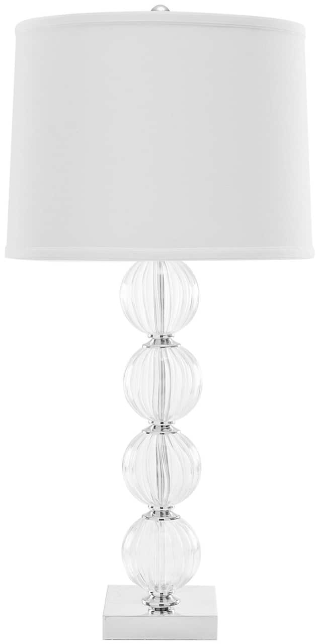 Amanda Black Glass Globe Lamp in White